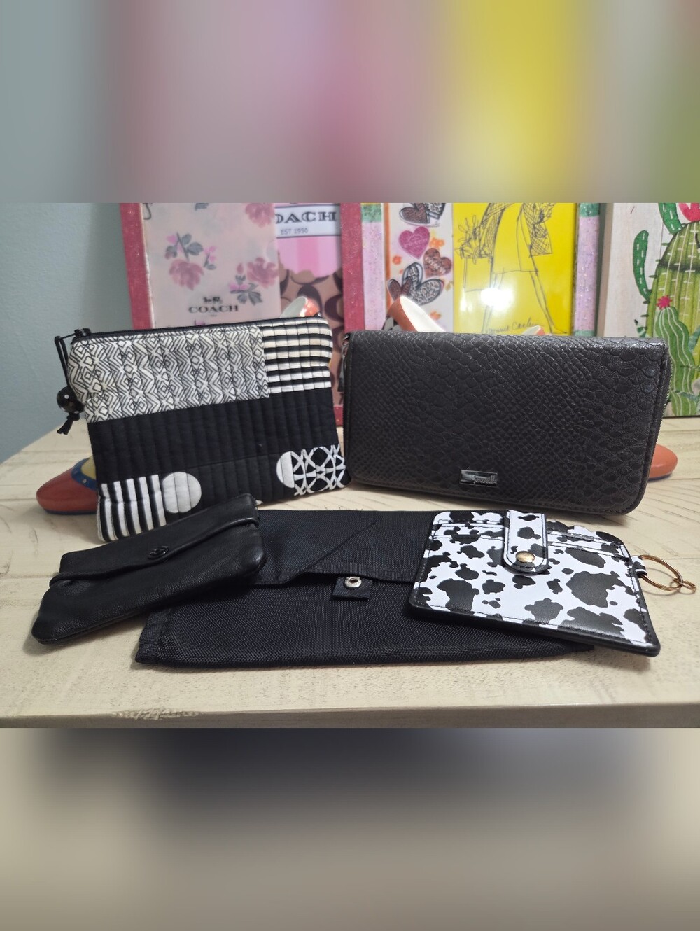 Resellers Bundle, Cosmetic Bag & Brush Bag & 2 Wallets & Organizer, EUC B3